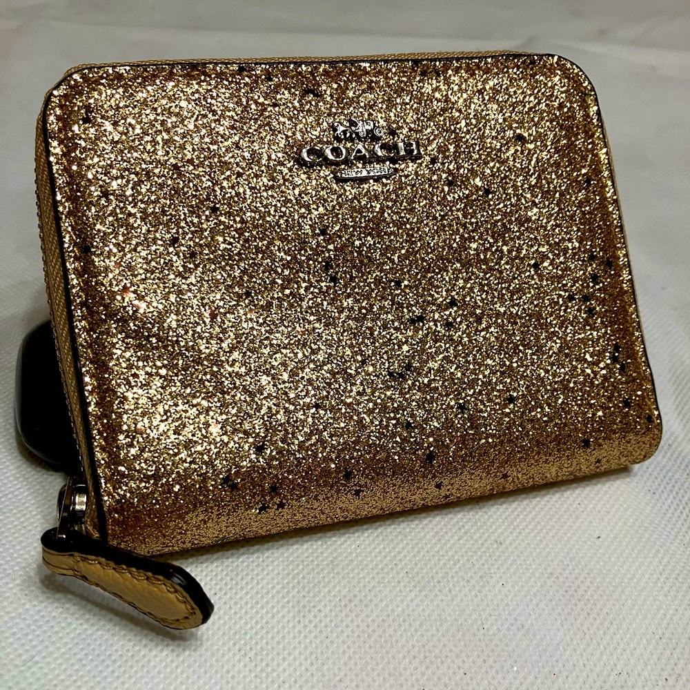 Coach Gold Glitter Stars Wallet